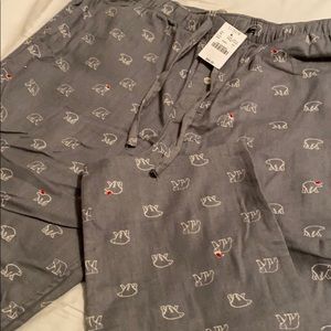 NWT J. Crew Christmas Bear Sleep Pants
